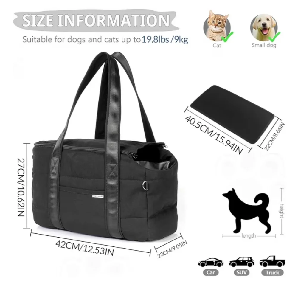 NEW 2-in-1 Pet Car Seat Carrier..Holds‎ Pets Up To 19 Lbs